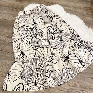 Rachel Zoe Tropical Print Tiered Midi Skirt Boho Resort Style Small